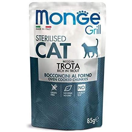 Monge Grill Sterilised Trota 85gr Alimento umido per Gatti Monge Grill Sterilised Trota 85gr Alimento umido per Gatti